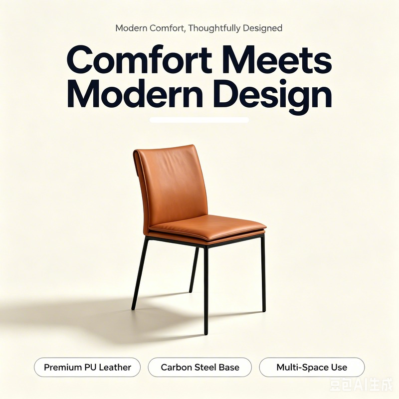 Italian lightway luxury leather dining chairs, modern minimalist design
